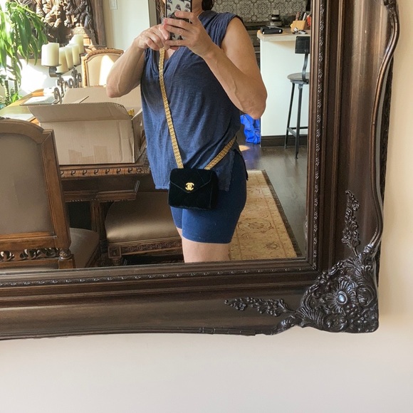 CHANEL Handbags - Chanel stunning velvet and leather bag